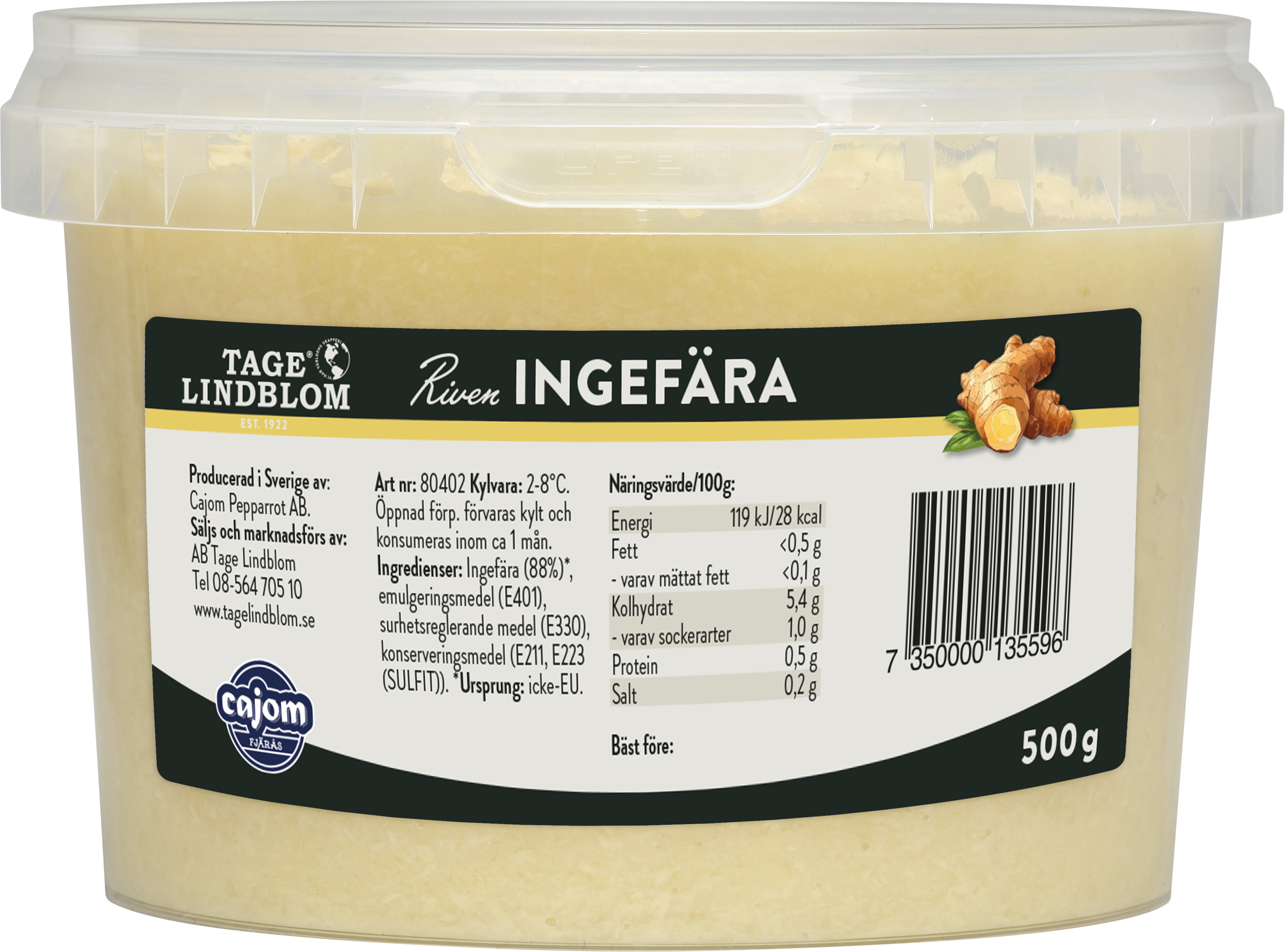 Ingefära riven